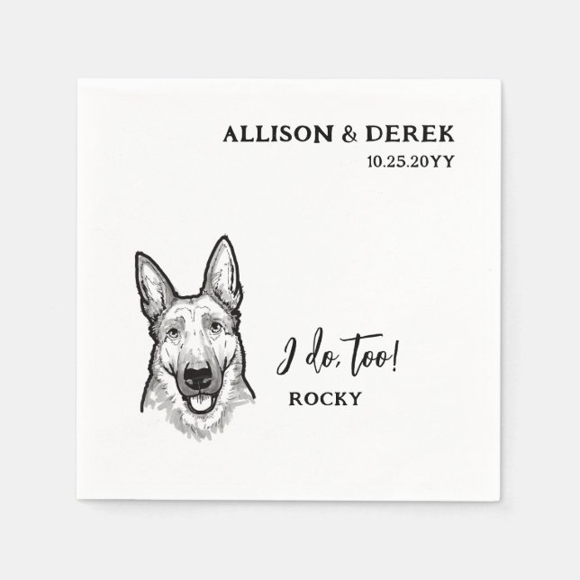 Guardanapo De Papel Simples Eu Faço Casamento De German shepherd De Ca (Frente)