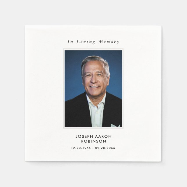 Guardanapo De Papel Simples Funeral Foto Simpatia Memorial (Frente)
