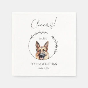 Guardanapo De Papel Simples German shepherd Casamento Cocktail Napkins