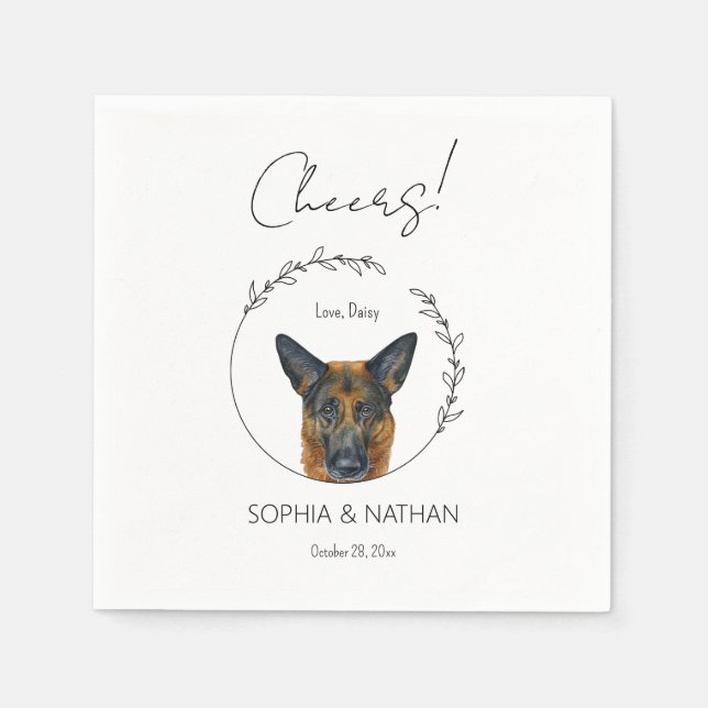 Guardanapo De Papel Simples German shepherd Casamento Cocktail Napkins (Frente)