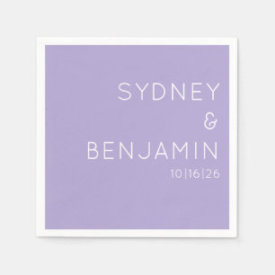 Guardanapo De Papel Simples Lavanda de Casamento Personalizado Moderno