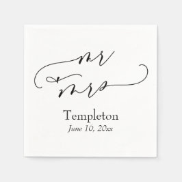 Guardanapo De Papel Simples Letra de Luxo, Sr. & Sra.