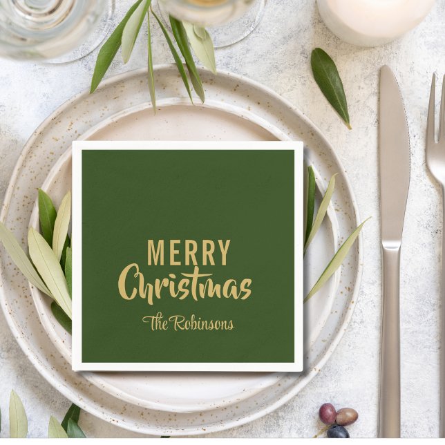 Guardanapo De Papel Simples Livro Verde sobre Feliz Natal (Criador carregado)