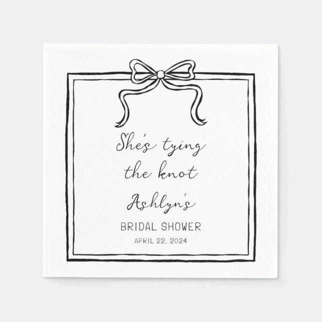 Guardanapo De Papel Simples Mão Desenhada Estacas Casando Napkins (Frente)