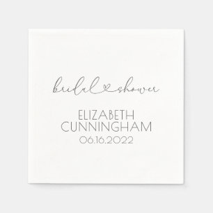Guardanapo De Papel Simples Minimalista Elegante Chique Chuveiro Nupci