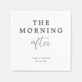 Guardanapo De Papel Simples Mínimo De Manhã Após Casar Brunch