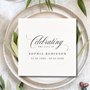 Guardanapo De Papel Simples moderno Elegante de Script Funeral