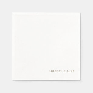 Guardanapo De Papel Simples Moderno Nomes de Texto Dourado Casamento N
