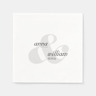Guardanapo De Papel Simples Moderno Papel de Casamento de Ampersand Na