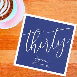Guardanapo De Papel Simples moderno Script Marinho Blue aniversário de
