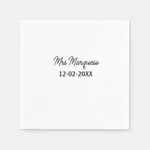 Guardanapo De Papel simples monograma minimalista sra Sr nome data ano
