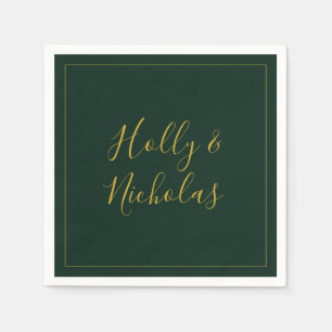 Guardanapo De Papel Simples Natal Elegante   Casamento Verde Napkins