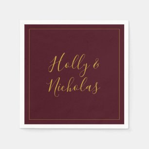 Guardanapo De Papel Simples Natal Elegante   Casamento Vermelho Nápol