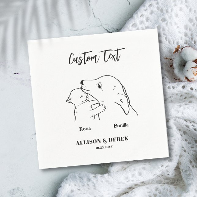Guardanapo De Papel Simples Nós Fazemos Um Nome De Pet De Casamento De (Criador carregado)