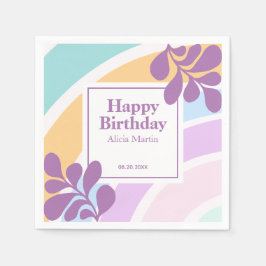 Guardanapo De Papel Simples Pastel Arco-Íris Cotovelo Ontem