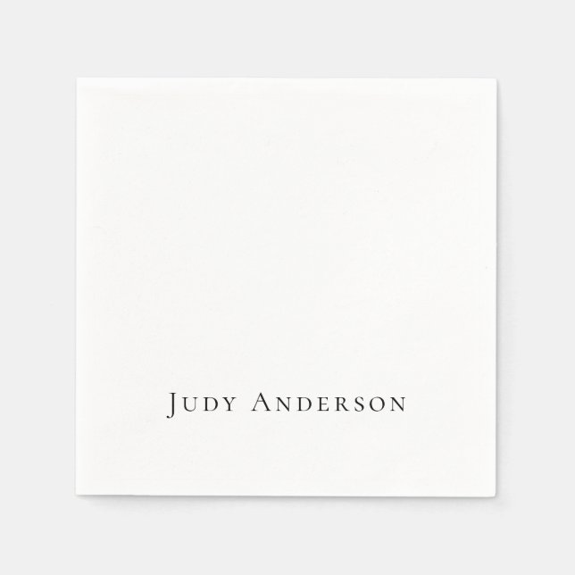 Guardanapo De Papel Simples profissional Moderno Elegante Seu Nome (Frente)