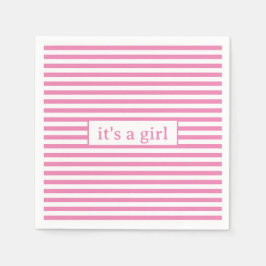 Guardanapo De Papel Simples, rosa e tiras brancas