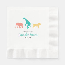 Guardanapo De Papel Simples Safari Animal Boy Sip and See