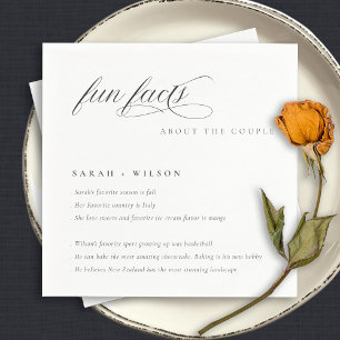 Guardanapo De Papel Simples Script Black White Weding Fatos Divertidos