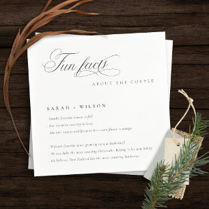Guardanapo De Papel Simples Script Black White Weding Fatos Divertidos