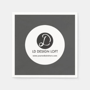 Guardanapo De Papel Simples Seu logotipo aqui e website Black