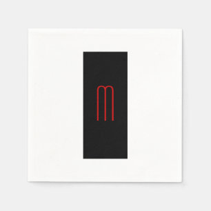 Guardanapo De Papel Simples Simples Simples Monograma Único Branco