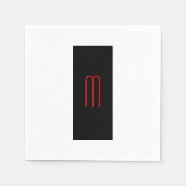 Guardanapo De Papel Simples Simples Simples Monograma Único Branco (Frente)