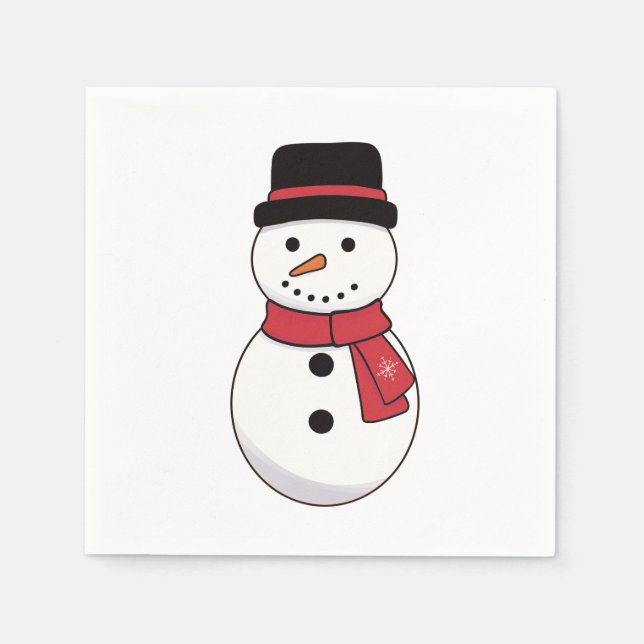 Guardanapo De Papel Simples Snowman Natal Napkins (Frente)