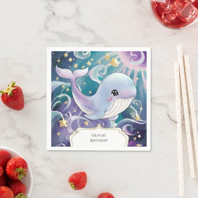 Guardanapo De Papel Simples Sob O Aniversário Das Crianças Do Mar (Insitu)