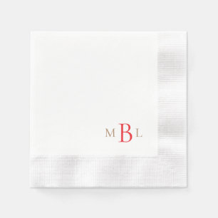 Guardanapo De Papel Simplesmente Elegante Monograma Cunhado em Dourado