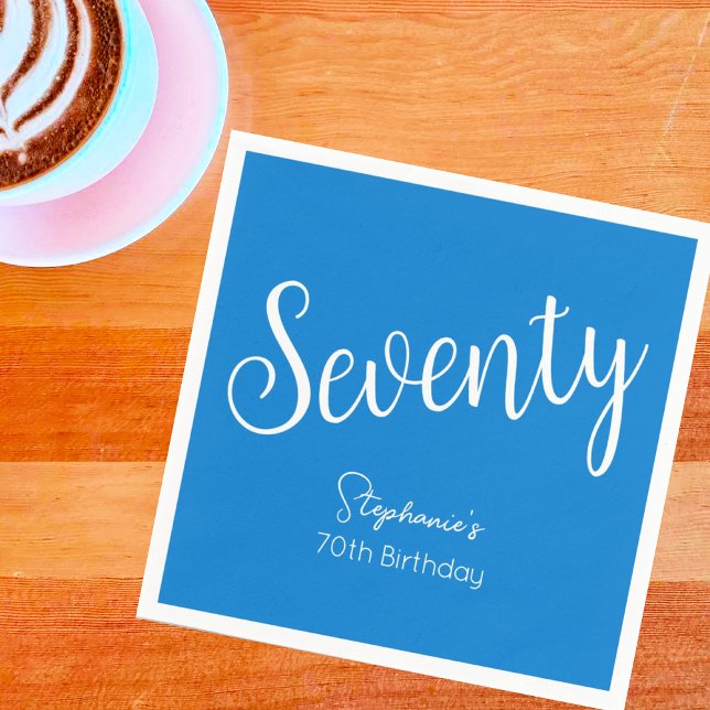Guardanapo De Papel Simplesmente moderna Festa de aniversário 70 Azul  (Criador carregado)
