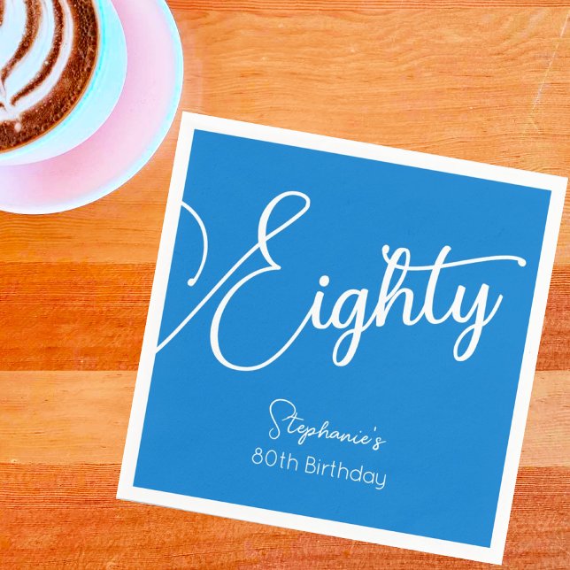 Guardanapo De Papel Simplesmente moderna Festa de aniversário 80 Azul  (Criador carregado)
