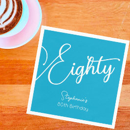 Guardanapo De Papel Simplesmente moderno Script Aqua Blue 80 Festa de 