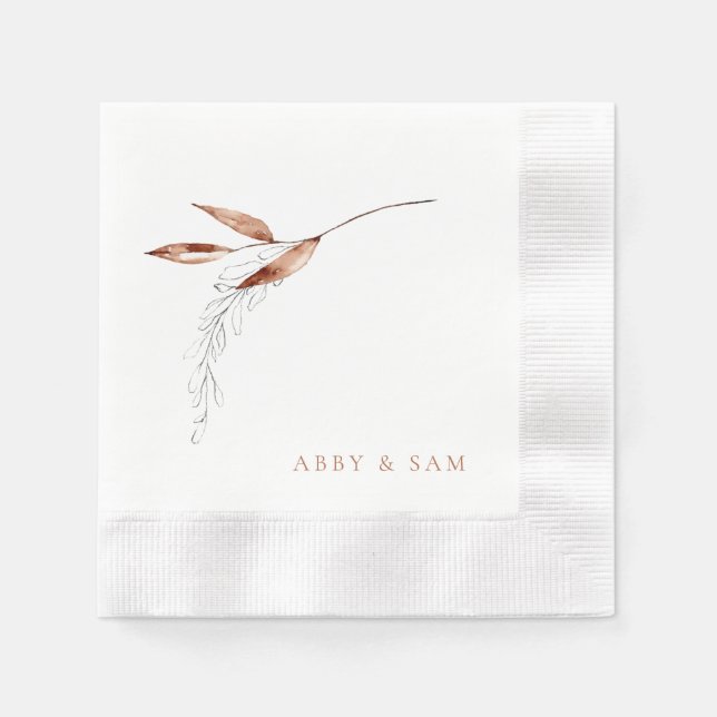 Guardanapo De Papel Simplesmente Terracotta Nomes De Casais De Casamen (Frente)