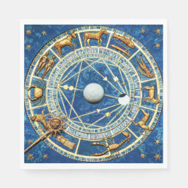 Guardanapo De Papel Sinais de Astrologia Celestial da Roda Zodiac