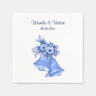 Guardanapo De Papel Sinais de Casamento Azul Personalizados