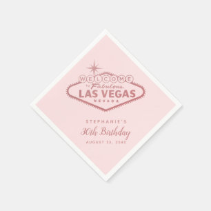 Guardanapo De Papel Sinal de Aniversário de Las Vegas Rosa Dourado Ros