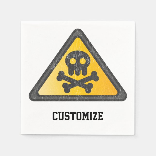 Guardanapo De Papel Sinal de Aviso EngraçadoThunder_Cove (Frente)