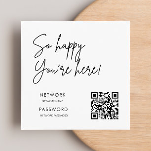 Guardanapo De Papel Sinal de casamento de senha de WiFi moderno minima