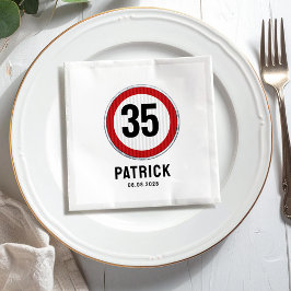 Guardanapo De Papel Sinal de limite de velocidade de aniversário de 35