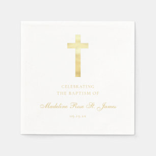 Guardanapo De Papel Sinalização moderna do Ouro Baptism Christening