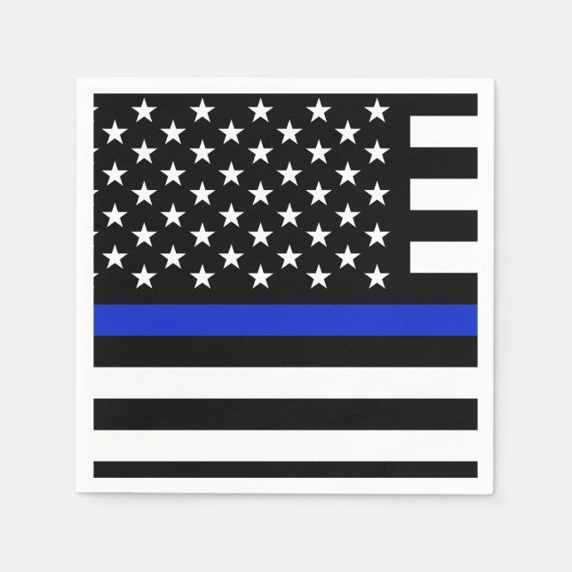 Guardanapo De Papel Sinalizador Americano Thin Blue Line (Frente)