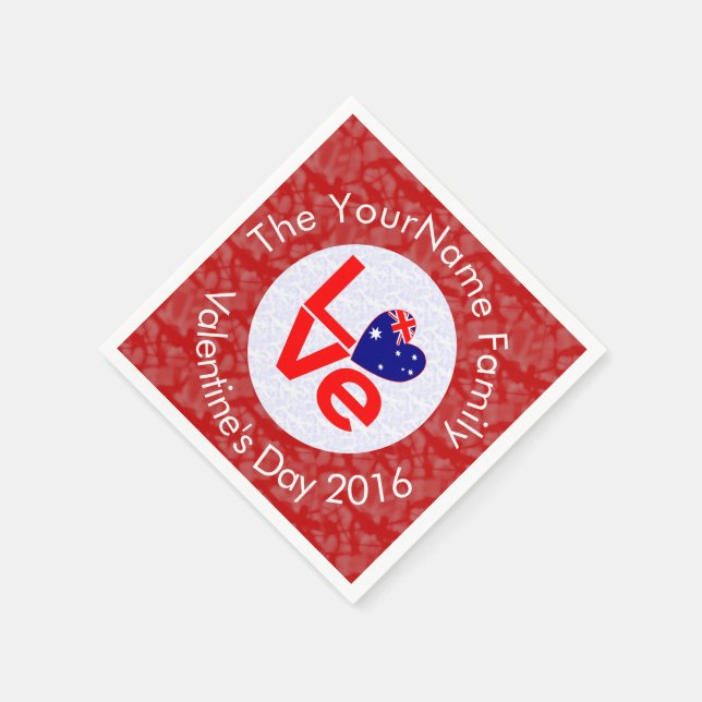 Guardanapo De Papel Sinalizador australiano Red LOVE (Canto)