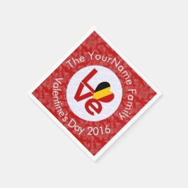 Guardanapo De Papel Sinalizador Belga Red LOVE Personalizado