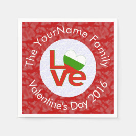 Guardanapo De Papel Sinalizador Búlgaro Red LOVE Personalizado