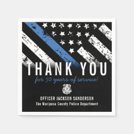 Guardanapo De Papel Sinalizador da Linha Azul do Aniversário da Políci