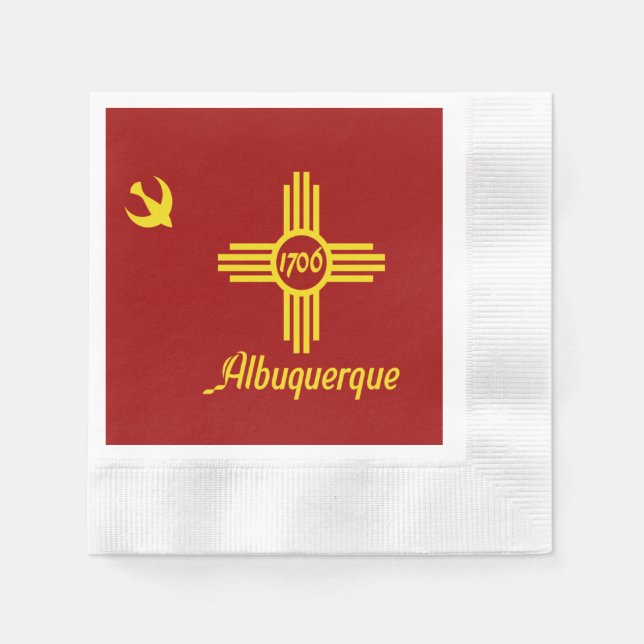 Guardanapo De Papel Sinalizador de cidade albuquerque (Frente)