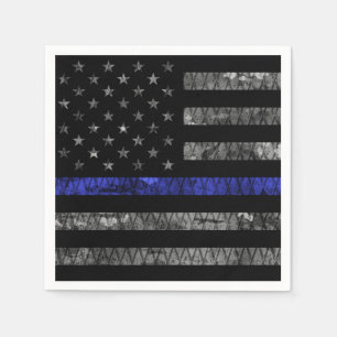 Guardanapo De Papel Sinalizador de Linha Azul Fino da Polícia
