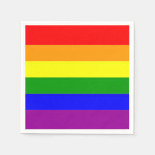 Guardanapo De Papel Sinalizador de Orgulho LGBTQIA+ Cores Arco-Íris