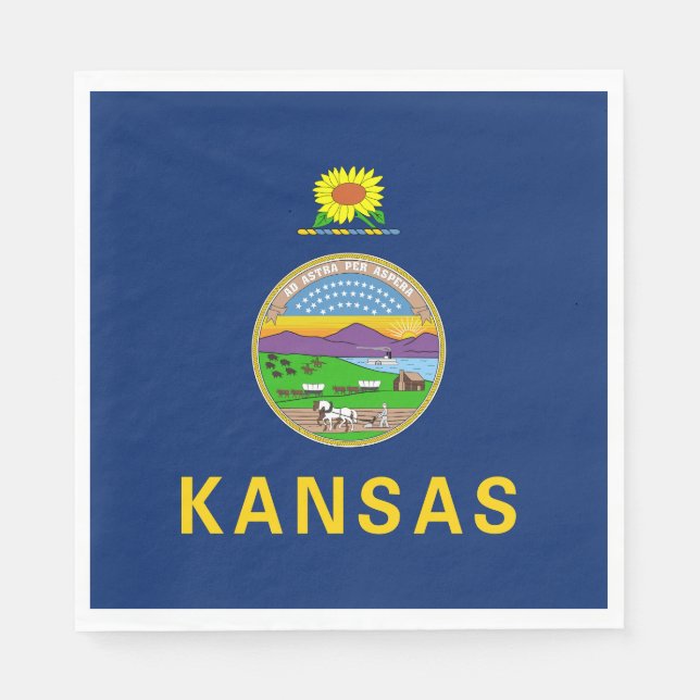 Guardanapo De Papel Sinalizador do Estado do Kansas (Frente)
